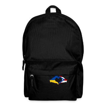 Ukraine Puerto Rico Flag Hands Heart Shape - Backpack - black - Front