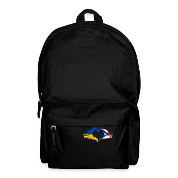Ukraine Puerto Rico Flag Hands Heart Shape Used - Backpack - black - Front