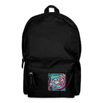 Fröhliche Cartoon-Atmosphäre - Rucksack - Schwarz - Vorne