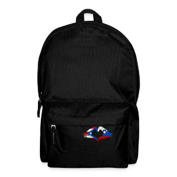 Porto Rico Slovénie drapeau mains forme de coeur utilisé - Sac à dos - noir - Devant