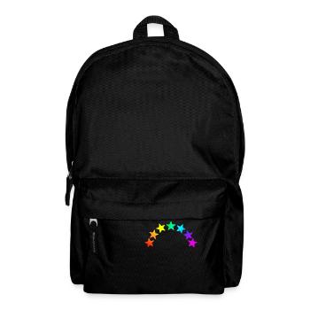 Colorful Stars - Rainbow Gradient - Backpack - black - Front