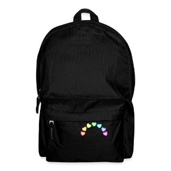 Colorful Hearts Soap Bubbles Rainbow Gradient - Backpack - black - Front