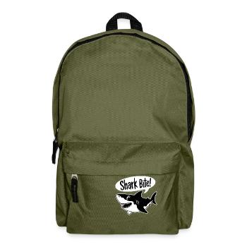 Hai-Biss! - Lustiger Hai - Rucksack - Olivgrün - Vorne