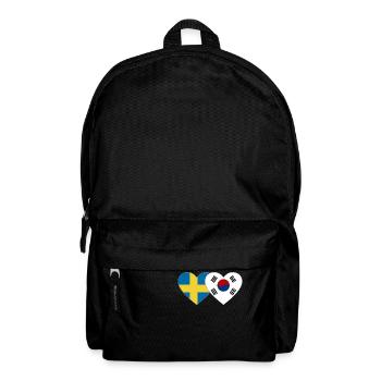 Sweden South Korea Flag Heart - Backpack - black - Front