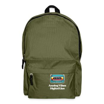 Analog Vibes, Digital Lies - Backpack - olive green - Front