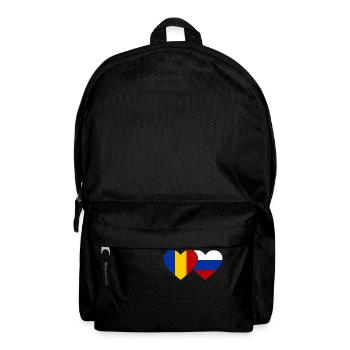 Roumanie Russie Drapeau Coeur - Sac à dos - noir - Devant