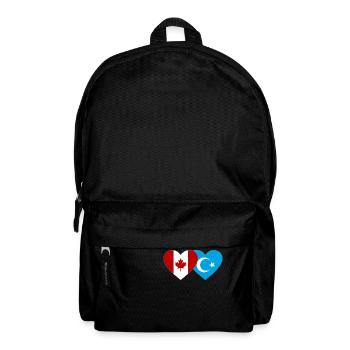 Drapeau ouïghour du Canada Cœur - Sac à dos - noir - Devant