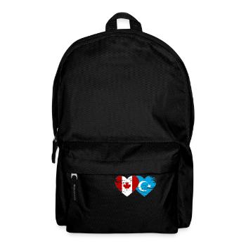 Canada Uyghur flag heart used - Backpack - black - Front