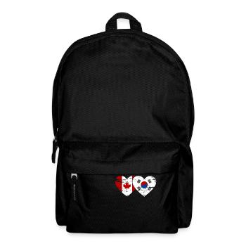 Canada Corée du Sud Drapeau Coeur Utilisé - Sac à dos - noir - Devant