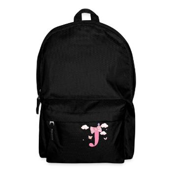 Buchstabe j Rosa Wolken - Rucksack - Schwarz - Vorne