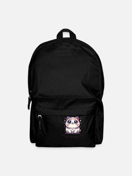 Meow Means No – Funny Cat Shirt - Backpack - black