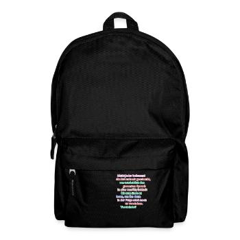 Test of patience for admirers - Read the whole saying - Backpack - black - Front