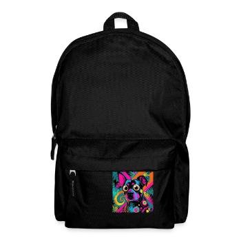 style de dessin animé de couleur néon chat chien art design cool - Sac à dos - noir - Devant