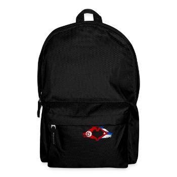 Tunisia Cuba Flag Hands Heart Shape Used - Backpack - black - Front