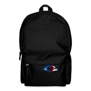 Kosovo Cuba Flag Hands Heart Shape Used - Backpack - black - Front