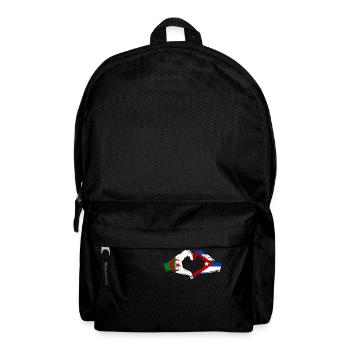 Algeria Cuba Flag Hands Heart Shape Used - Backpack - black - Front