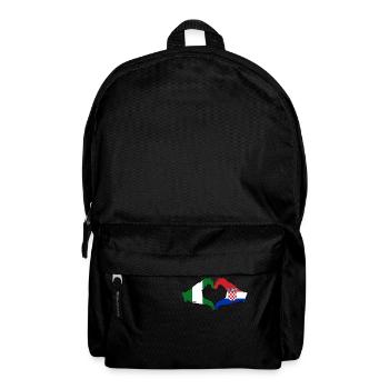 Nigeria France Flag Hands Heart Shape - Backpack - black - Front