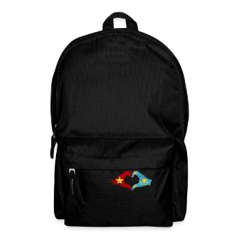 Vietnam Kasachstan Flagge Hände Herzform used - Rucksack - Schwarz - Vorne