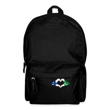 Finlande Pakistan drapeau mains forme de coeur utilisé - Sac à dos - noir - Devant