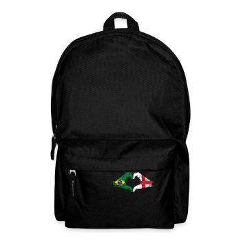 Brazil England flag hands heart shape used - Backpack - black - Front