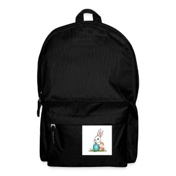 Ei und Hase – Farbenfroh - Rucksack - Schwarz - Vorne