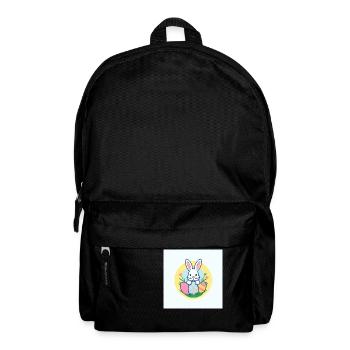 Drei Osterhasen mit fröhlichen Eiern - Rucksack - Schwarz - Vorne