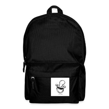 Baby in anmarsch - süßer Schnuller - Rucksack - Schwarz - Vorne