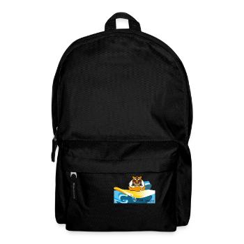 Tiger auf einem Surfbrett - Rucksack - Schwarz - Vorne