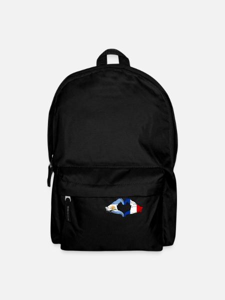 Argentine France Drapeau Mains Coeur Forme Utilisé - Sac à dos - noir