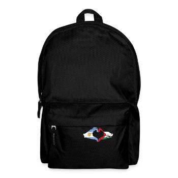 Argentina Palestine Flag Hands Heart Shape Used - Backpack - black - Front