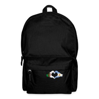Algeria Argentina flag hands heart shape used - Backpack - black - Front