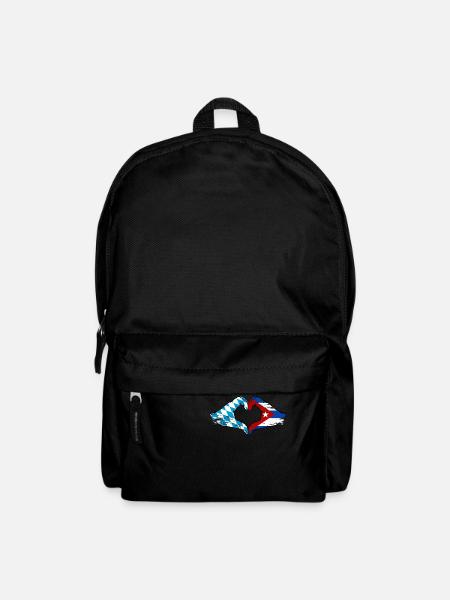 Bayern Kuba Flagge Hände Herzform used - Rucksack - Schwarz