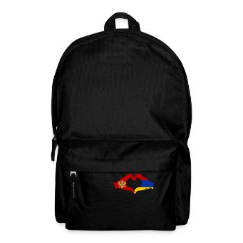 Montenegro Armenia Flag Hands Heart Shape - Backpack - black - Front