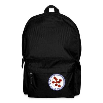 Kirschen auf Vintage-Teller - Rucksack - Schwarz - Vorne