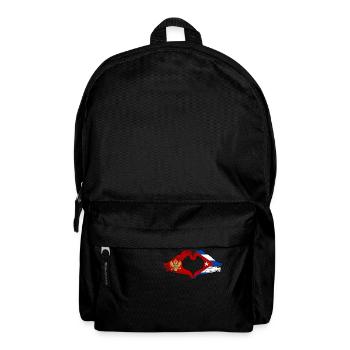 Montenegro Cuba Flag Hands Heart Shape Used - Backpack - black - Front