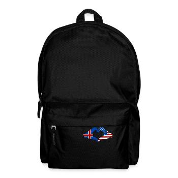 Iceland USA Flag Hand Heart Shape - Backpack - black - Front