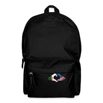 Algeria USA Flag Hands Heart Shape Used - Backpack - black - Front