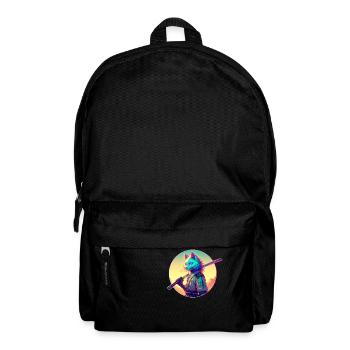 Cyberpunk Cat Samurai Anime - Backpack - black - Front