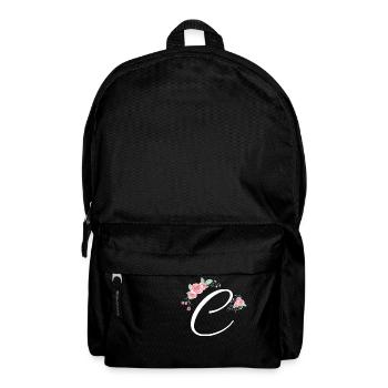 Letter c flowers - Backpack - black - Front