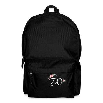 Letter w flowers - Backpack - black - Front