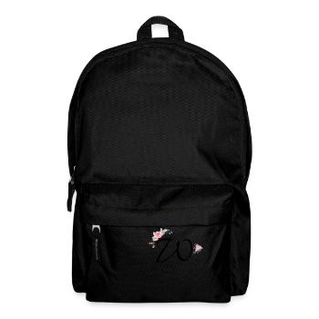 Letter w flowers - Backpack - black - Front