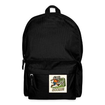 Elephant Playing Soccer – Funny Kids Design - Backpack - black - Front