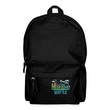 seattle stadt - Rucksack - Schwarz - Vorne
