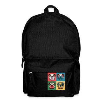 Un bulldog avec un style pop art - Sac à dos - noir - Devant