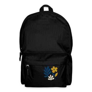 Floral Composition – Blue & Mustard - Backpack - black - Front