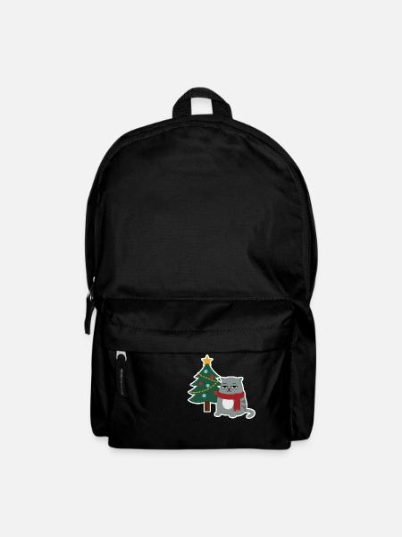Cat Grumpy Christmas - Rucksack - Schwarz