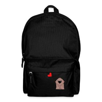 Loutre mignonne avec ballon coeur - Vêtements pour bébés - Sac à dos - noir - Devant