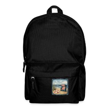 Collage de plage de la mer Baltique pour le bon sentiment de vacances - Sac à dos - noir - Devant