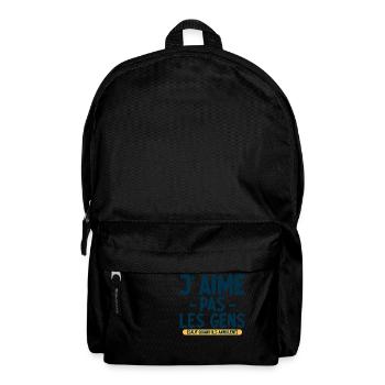 J’aime pas les gens T-shirt drôle français - Sac à dos - noir - Devant