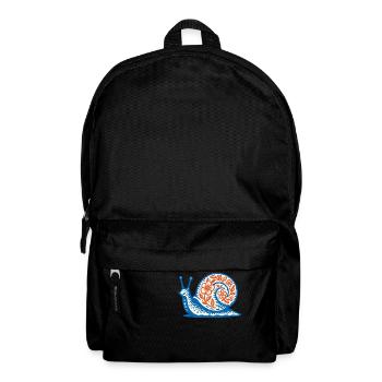 Retro Blaue und Rote Schnecke - Rucksack - Schwarz - Vorne